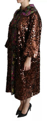 Dolce & Gabbana Multicolor Sequined Long Coat Jaquard Jacket -   -  Dolce & Gabbana.