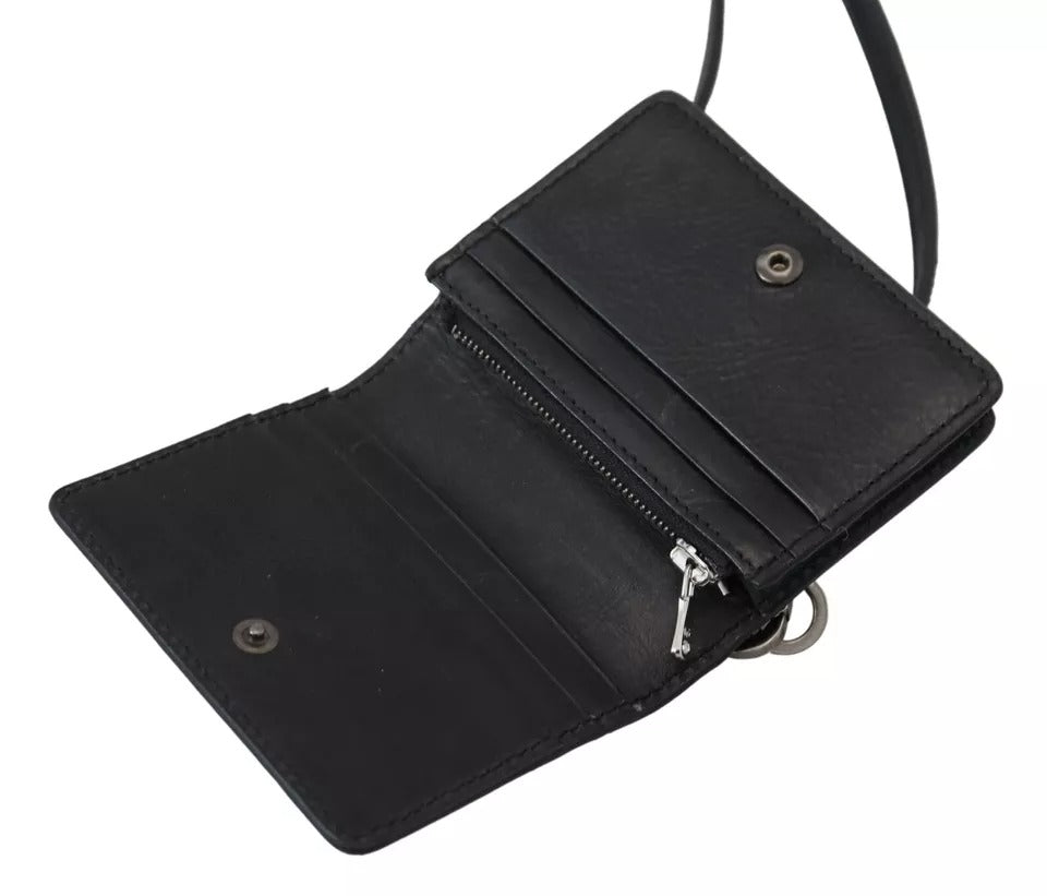 Dolce & Gabbana Black Leather Bifold Shoulder Sling Women Wallet -   -  Dolce & Gabbana. Dolce & Gabbana Black Leather Bifold Shoulder Sling Women Wallet -   -  Dolce & Gabbana.