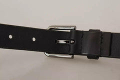 Dolce & Gabbana Black Calf Leather Classic Metal Logo Buckle Belt -   -  Dolce & Gabbana.