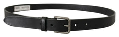 Dolce & Gabbana Black Calf Leather Classic Metal Logo Buckle Belt -   -  Dolce & Gabbana.