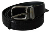 Dolce & Gabbana Black Leather Silver Metal Buckle Classic Belt -   -  Dolce & Gabbana.