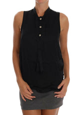 Versace Jeans Black Sleeveless Viscose Blouse Top -   -  Versace Jeans.