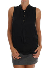 Versace Jeans Black Sleeveless Viscose Blouse Top -   -  Versace Jeans.