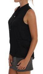 Versace Jeans Black Sleeveless Viscose Blouse Top -   -  Versace Jeans.