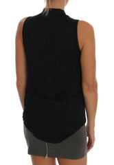 Versace Jeans Black Sleeveless Viscose Blouse Top -   -  Versace Jeans.