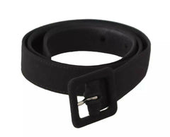 Dolce & Gabbana Black Velvet Leather Logo Waist Buckle Belt -   -  Dolce & Gabbana.