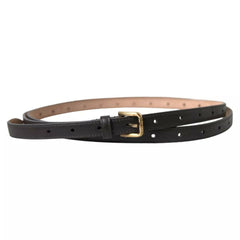 Dolce & Gabbana Dark Brown Leather Gold Metal Buckle Women Belt -   -  Dolce & Gabbana.