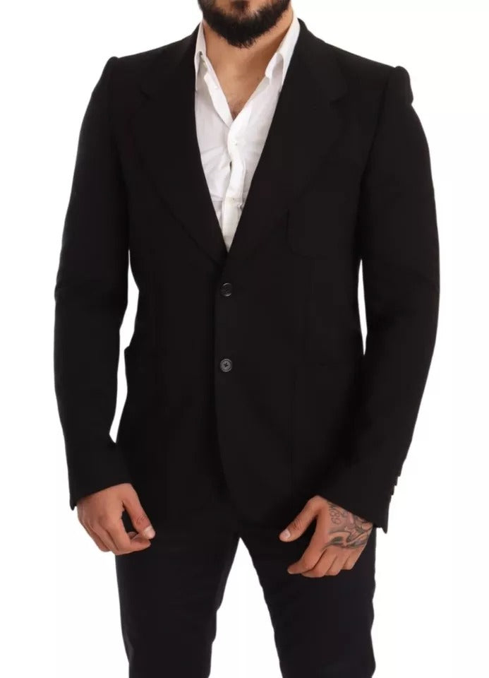 Dolce & Gabbana Black Wool Slim Fit Coat Jacket Blazer -   -  Dolce & Gabbana. Dolce & Gabbana Black Wool Slim Fit Coat Jacket Blazer -   -  Dolce & Gabbana.