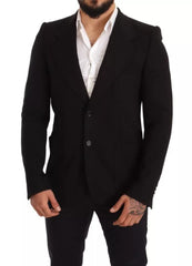 Dolce & Gabbana Black Wool Slim Fit Coat Jacket Blazer -   -  Dolce & Gabbana.
