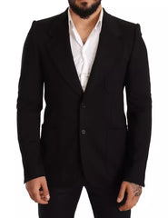 Dolce & Gabbana Black Wool Slim Fit Coat Jacket Blazer -   -  Dolce & Gabbana.