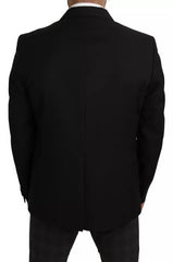 Dolce & Gabbana Black Wool Slim Fit Notch Jacket Blazer -   -  Dolce & Gabbana.