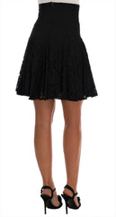 Dolce & Gabbana Black Floral Cutout Lace A-Line Skirt -   -  Dolce & Gabbana.