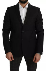 Dolce & Gabbana Black Wool Slim Fit Notch Jacket Blazer -   -  Dolce & Gabbana.