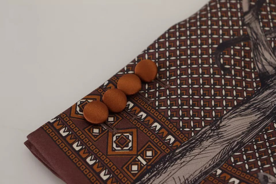 Dolce & Gabbana Bronze Monkey Print Silk Slim Jacket Blazer -   -  Dolce & Gabbana. Dolce & Gabbana Bronze Monkey Print Silk Slim Jacket Blazer -   -  Dolce & Gabbana.