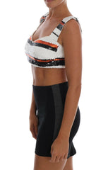 Dolce & Gabbana Multicolor Sequined Stretch Bustier Top - - Dolce & Gabbana.