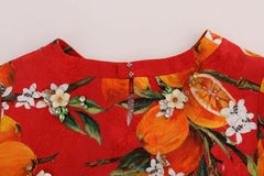 Dolce & Gabbana Orange Print Crystal-Embellished Blouse -   -  Dolce & Gabbana.