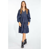 Love Moschino Elegant Dark Blue Denim Flare Dress -   -  Love Moschino.