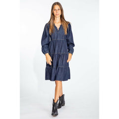 Love Moschino Elegant Dark Blue Denim Flare Dress -   -  Love Moschino.