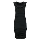 Love Moschino Chic Side-Curled Sleeveless Dress with Logo -   -  Love Moschino.