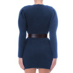 Elisabetta Franchi Blue Wool Women Dress -   -  Elisabetta Franchi.