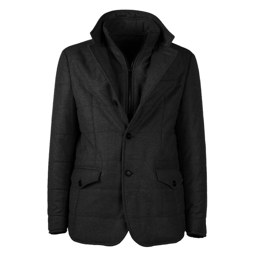 Made in Italy Elegant Wool-Cashmere Men's Coat -   -  Made in Italy.