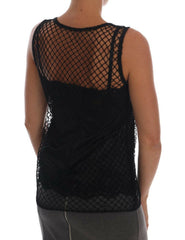Dolce & Gabbana Black Silk Mesh Floral Lace Top -   -  Dolce & Gabbana.