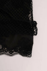 Dolce & Gabbana Black Silk Mesh Floral Lace Top -   -  Dolce & Gabbana.