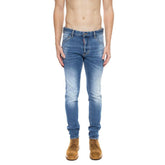DsquaredΒ² Blue Cotton Men's Distressed Jean -   -  DsquaredΒ².