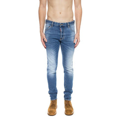 Dsquared² Blue Cotton Men's Distressed Jean -   -  Dsquared².