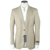 Emilio Romanelli Beige Wool Men's Blazer -   -  Emilio Romanelli.