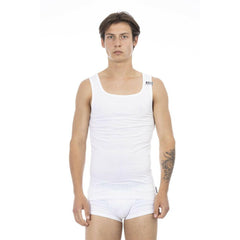 Bikkembergs White Cotton Men's Tank Top -   -  Bikkembergs.