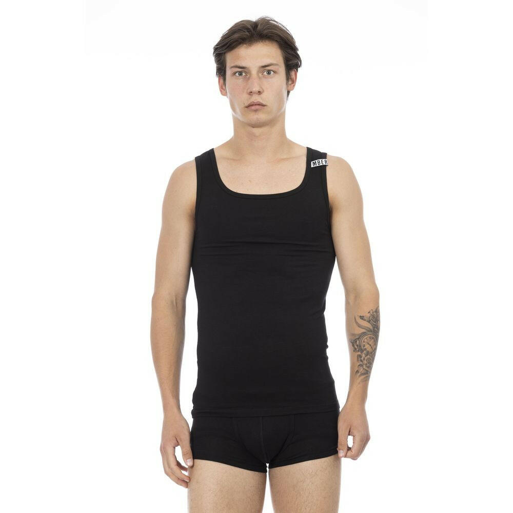 Bikkembergs Black Cotton Men's Tank Top -   -  Bikkembergs.