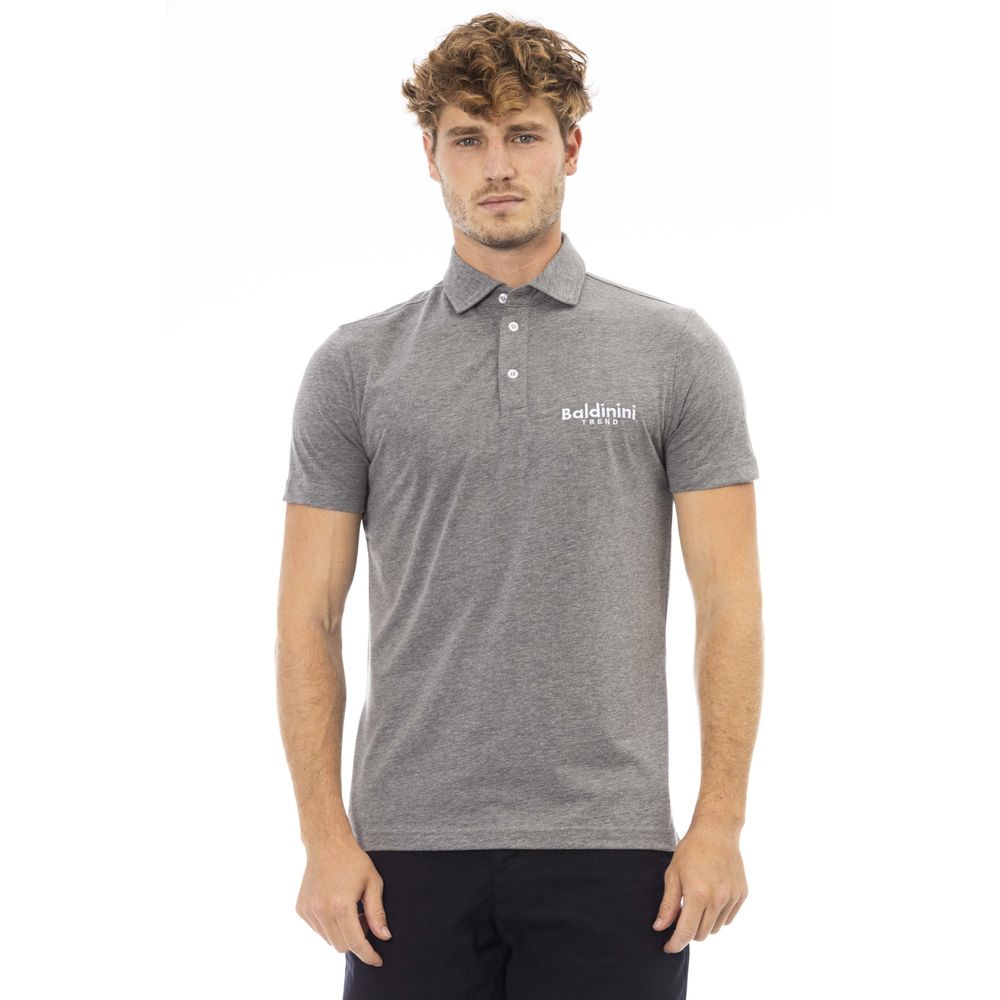 Baldinini Trend Gray Cotton Men Polo -   -  Baldinini Trend.