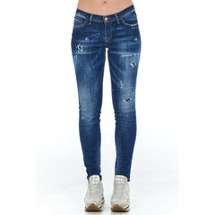 Frankie Morello Blue Cotton Women Jeans -   -  Frankie Morello.