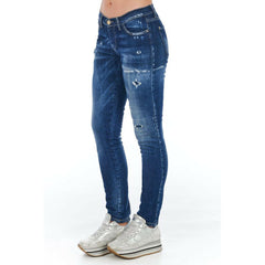 Frankie Morello Blue Cotton Women Jeans -   -  Frankie Morello.