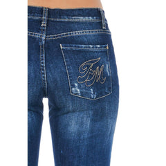 Frankie Morello Blue Cotton Women Jeans -   -  Frankie Morello.