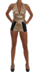 Dolce & Gabbana Gold Silk Stretch Romper Body - - Dolce & Gabbana.