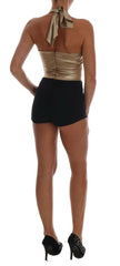 Dolce & Gabbana Gold Silk Stretch Romper Body - - Dolce & Gabbana.
