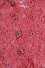 Dolce & Gabbana Orange Crystal Buttons Floral Lace Blouse -   -  Dolce & Gabbana.