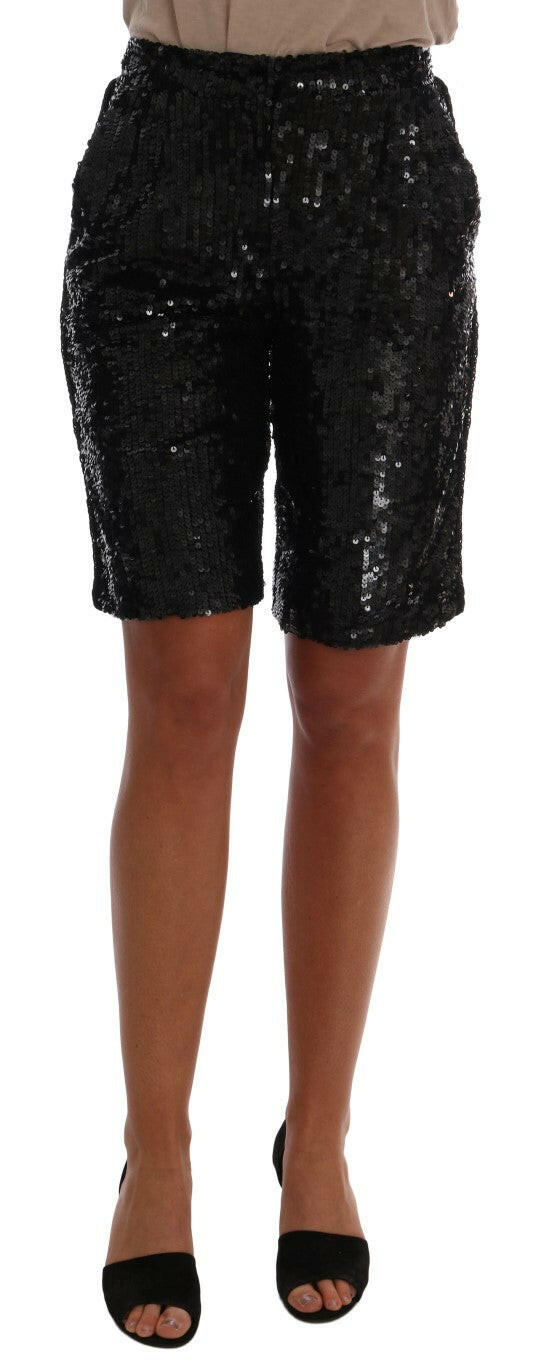 Dolce & Gabbana Black Sequined Fashion Shorts -   -  Dolce & Gabbana.