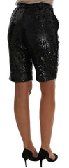 Dolce & Gabbana Black Sequined Fashion Shorts -   -  Dolce & Gabbana.