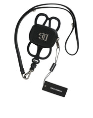 Dolce & Gabbana Black Calfskin Leather DG Logo Coin Purse Lanyard Wallet -   -  Dolce & Gabbana.