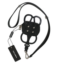 Dolce & Gabbana Black Calfskin Leather DG Logo Coin Purse Lanyard Wallet -   -  Dolce & Gabbana.