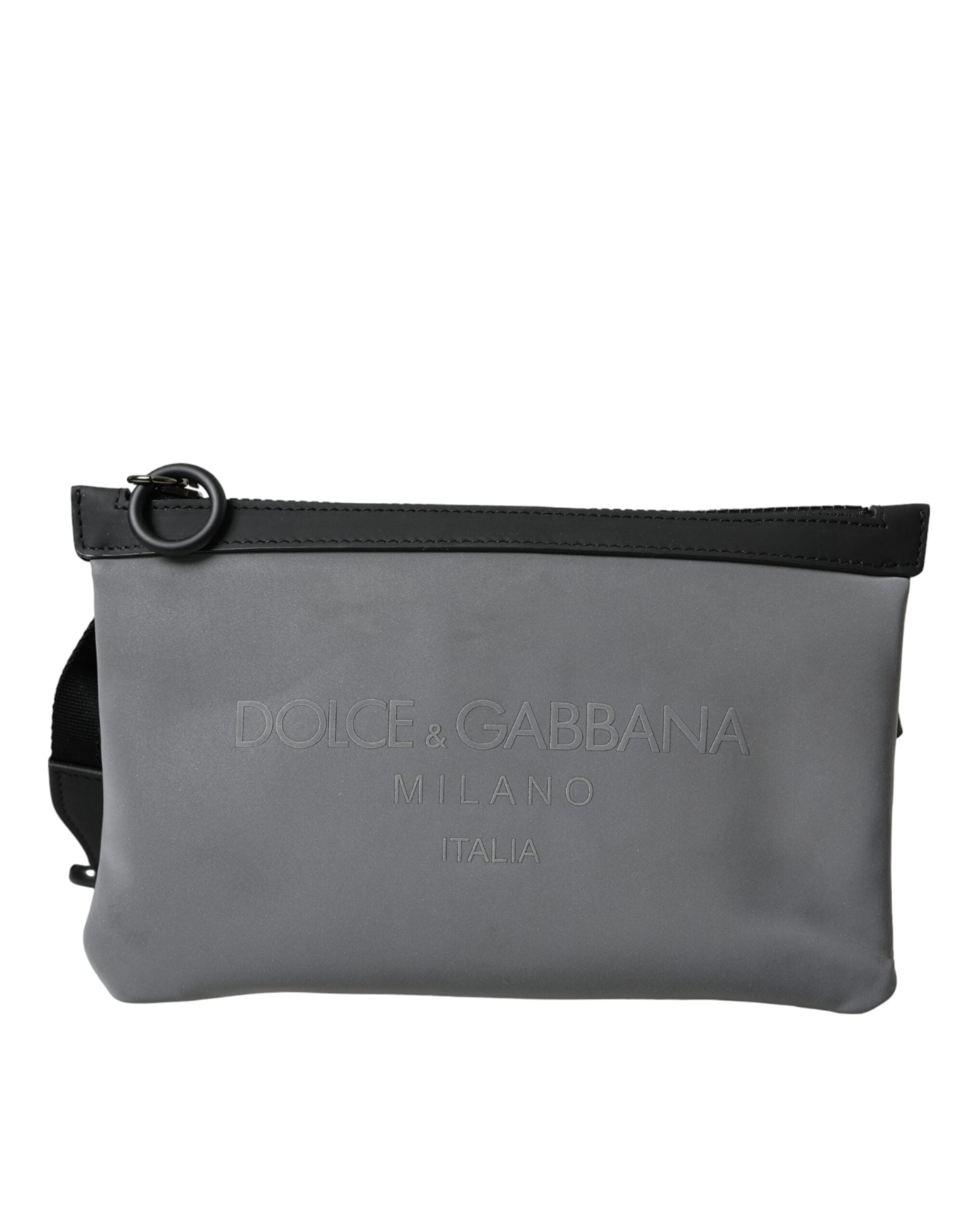 Dolce & Gabbana Gray Neoprene Logo Zip Waist Fanny Pack Belt Pouch Bag -   -  Dolce & Gabbana.