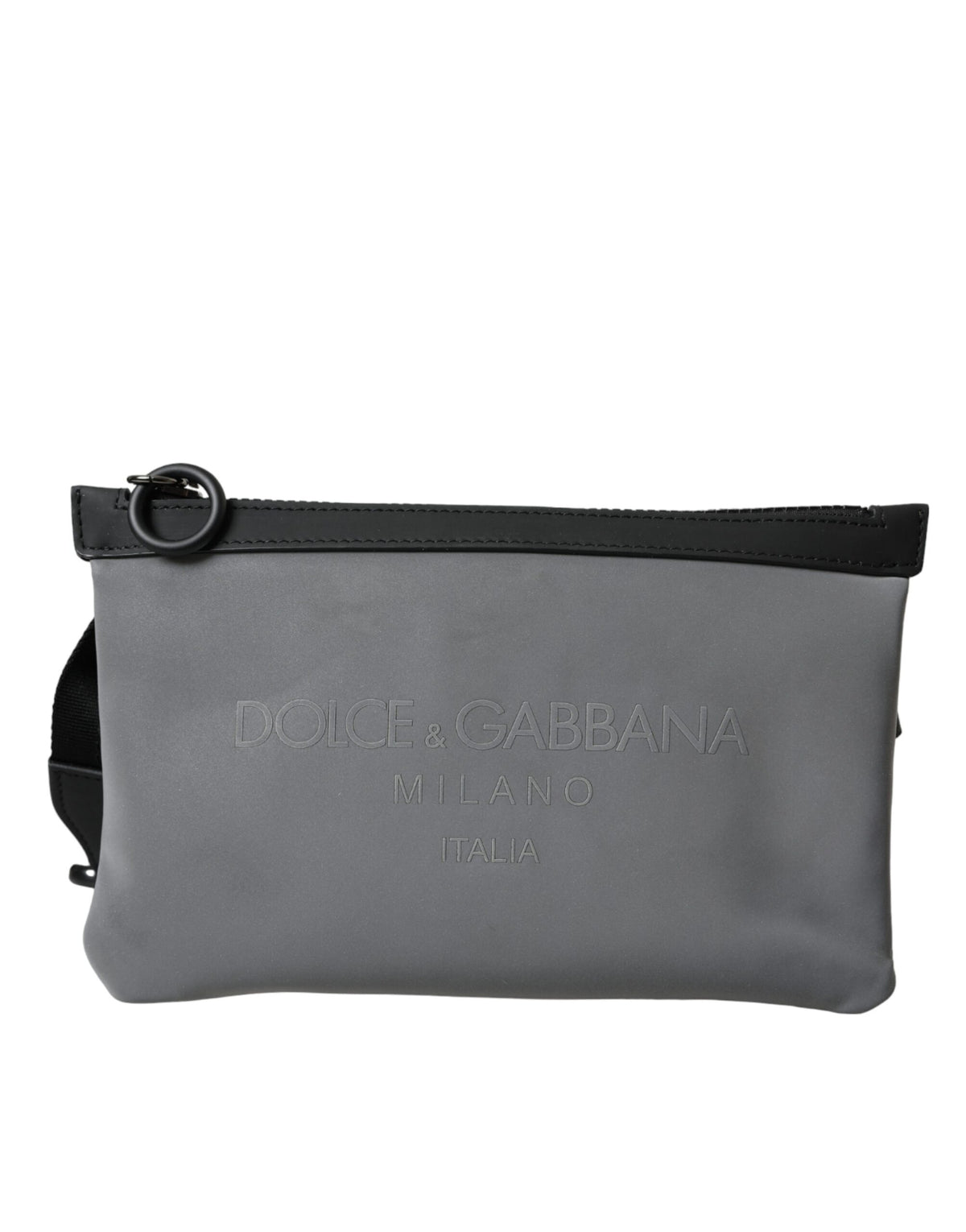Dolce & Gabbana Gray Neoprene Logo Zip Waist Fanny Pack Belt Pouch Bag -   -  Dolce & Gabbana.