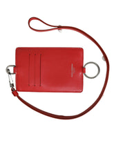 Dolce & Gabbana Red Calfskin Leather Lanyard Logo Card Holder Wallet -  Wallets for Men -  Dolce & Gabbana.