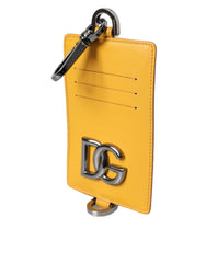 Dolce & Gabbana Orange Calf Leather Credit Card Holder Clip On Wallet -  Wallets for Men -  Dolce & Gabbana.