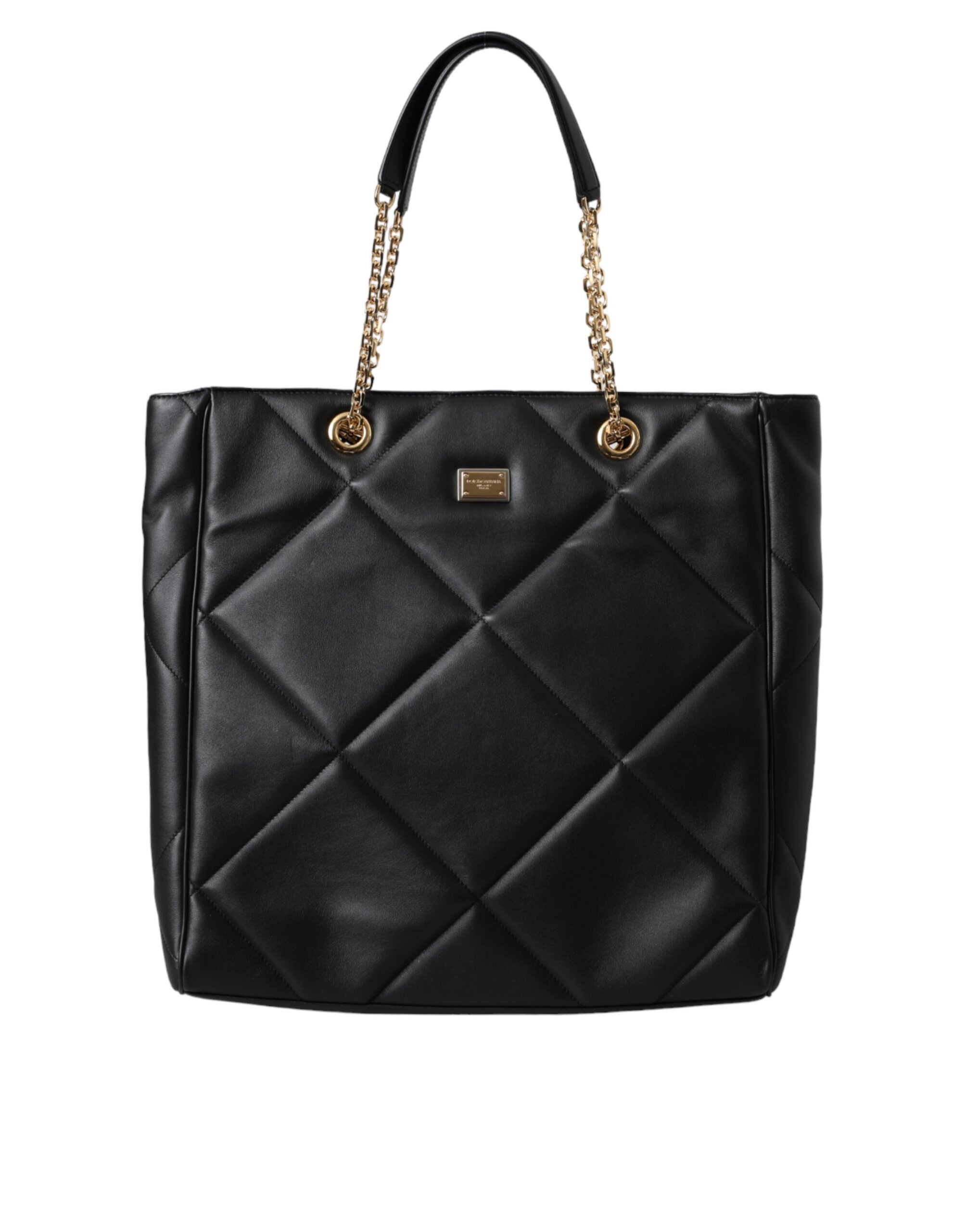 Dolce & Gabbana Black Leather JUNGLE Quilted Shopping Tote Bag -  Luxury Shopper Bag for Women -  Dolce & Gabbana.