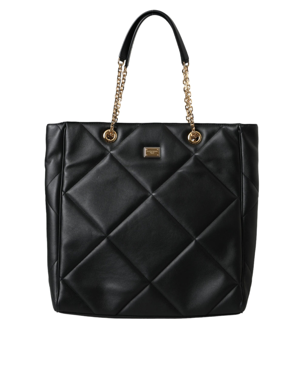 Dolce & Gabbana Black Leather JUNGLE Quilted Shopping Tote Bag -  Luxury Shopper Bag for Women -  Dolce & Gabbana.