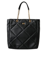 Dolce & Gabbana Black Leather JUNGLE Quilted Shopping Tote Bag -  Luxury Shopper Bag for Women -  Dolce & Gabbana.